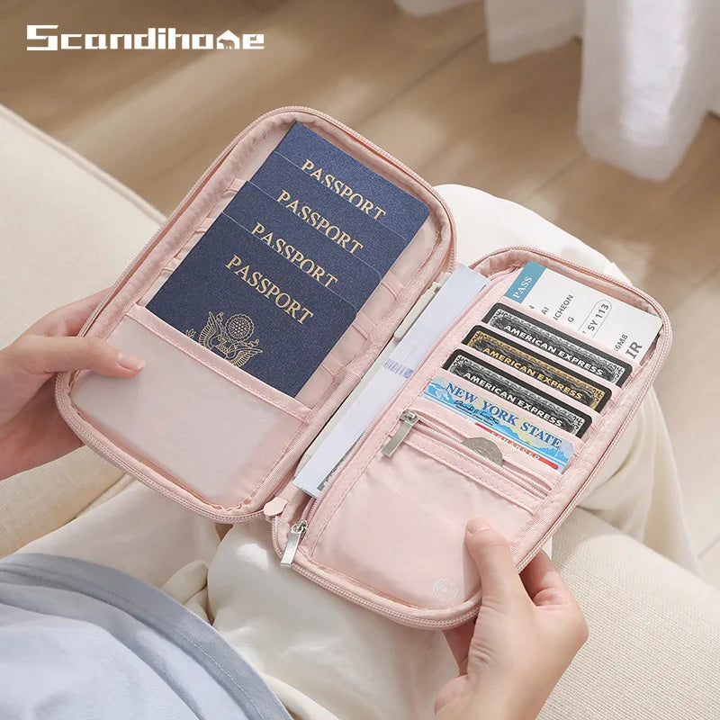 ScandiHome RFID Blocking Passport Holder Travel Wallet Anti Theft