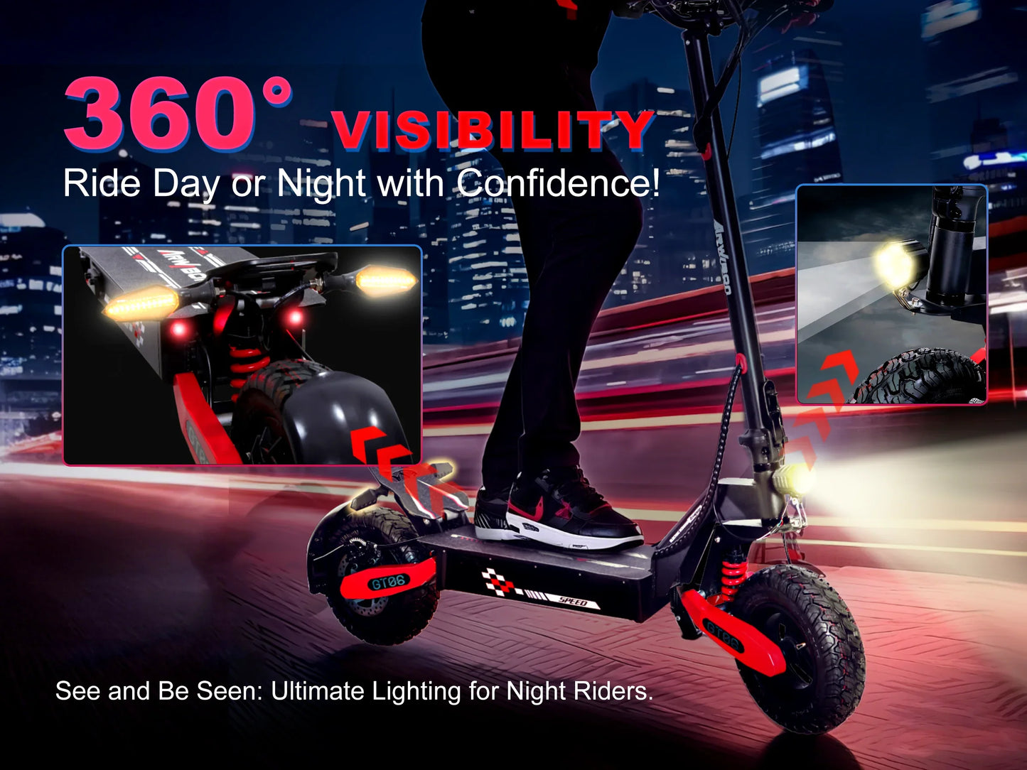 Arwibon GT06 Foldable Electric Scooter 1200W for Adults 25MPH