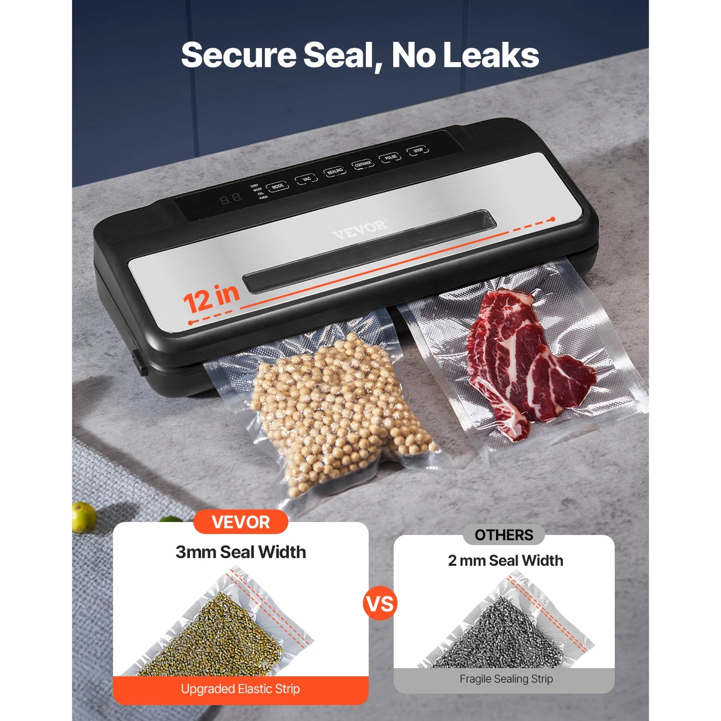 SucceBuy 80KPa 120W Electric Vacuum Sealer Machine 7 In 1 Dry And Wet Sealer