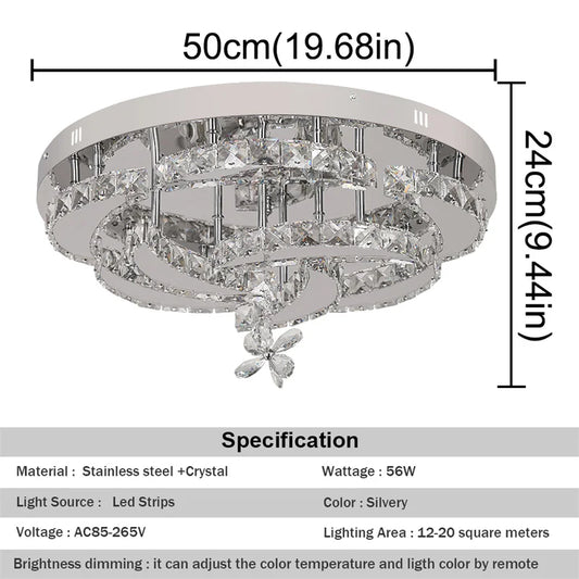GreeLustr Crystal Pendant LED Chandelier Modern Living Room Lighting