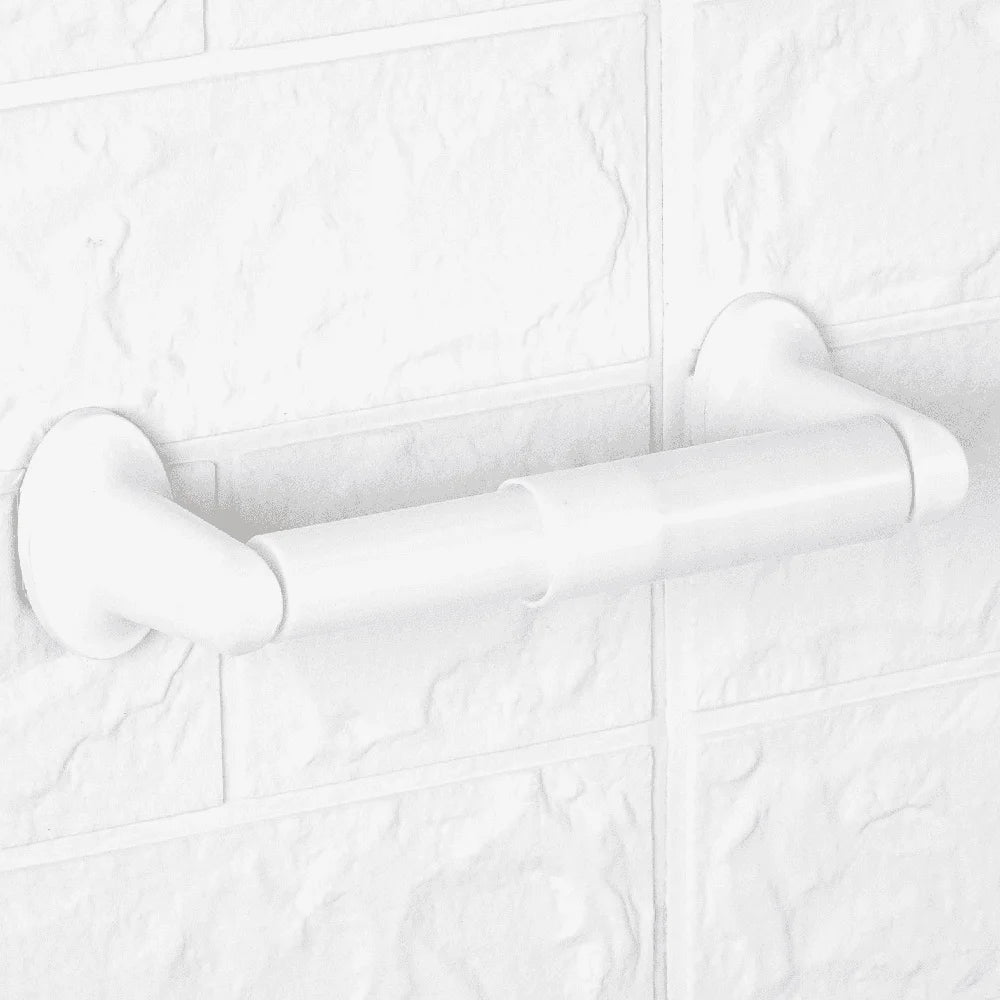 Wall Mounted Toilet Paper Holder Oval Style White Finish Corrosion Resistant