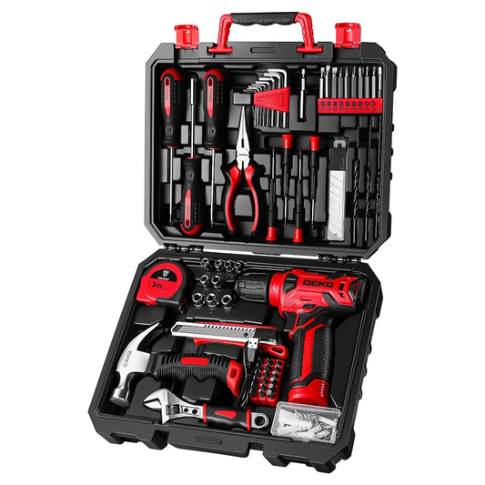 DEKO 8V Cordless Drill Tool Set 126 Home Workshop Kit