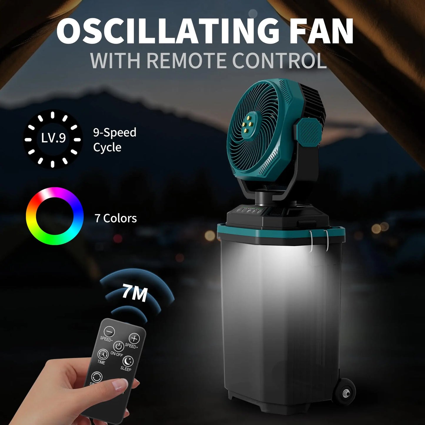 HiMISS Portable Misting Fan 30000mAh Rechargeable Outdoor Mister