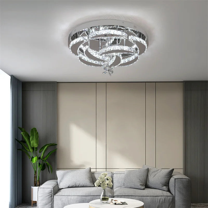 GreeLustr Crystal Pendant LED Chandelier Modern Living Room Lighting