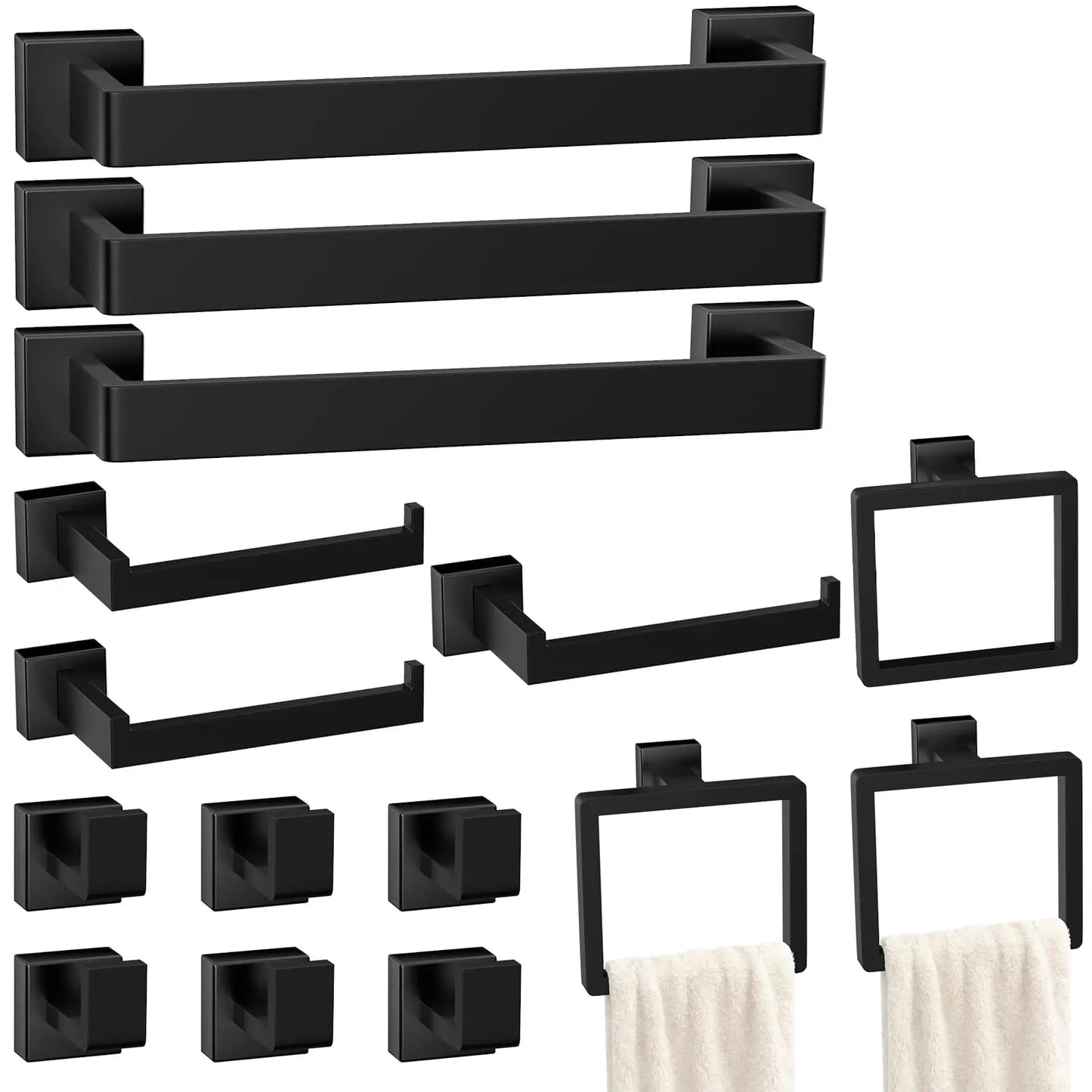XIUWO 5-Piece Bathroom Hardware Set SUS304 Stainless Steel