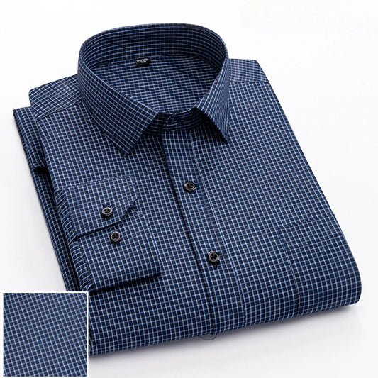 Qi Xiu Cai Men Slim-Fit Long-Sleeve Shirt Casualwear