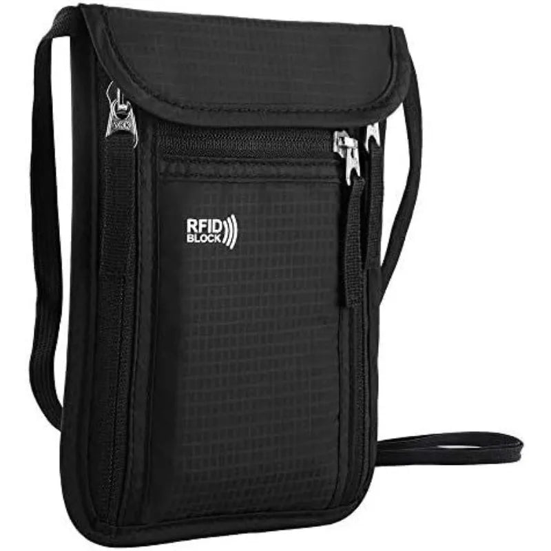 Travel Pouch Neck Wallet RFID Blocking Passport Holder Organizer