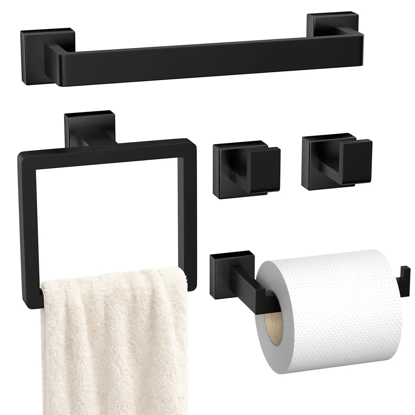 XIUWO 5-Piece Bathroom Hardware Set SUS304 Stainless Steel