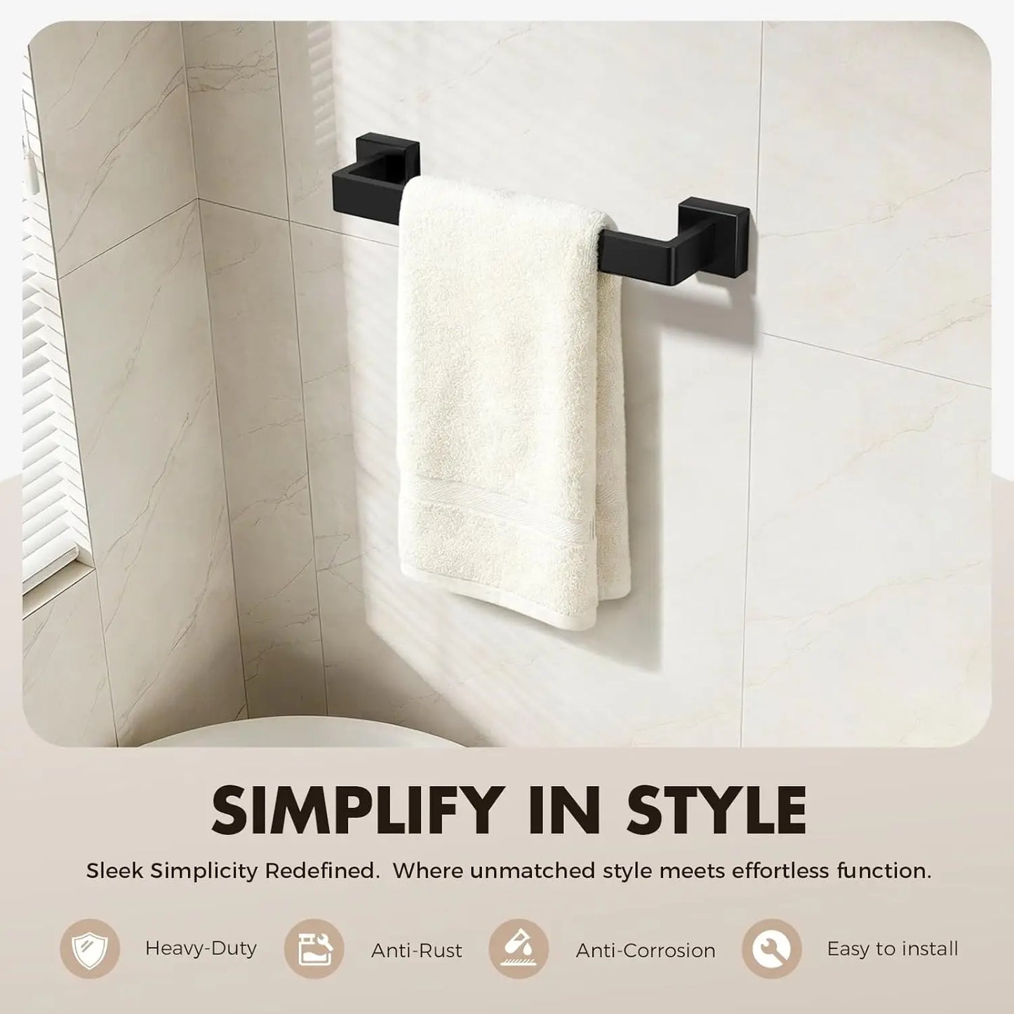 XIUWO 5-Piece Bathroom Hardware Set SUS304 Stainless Steel