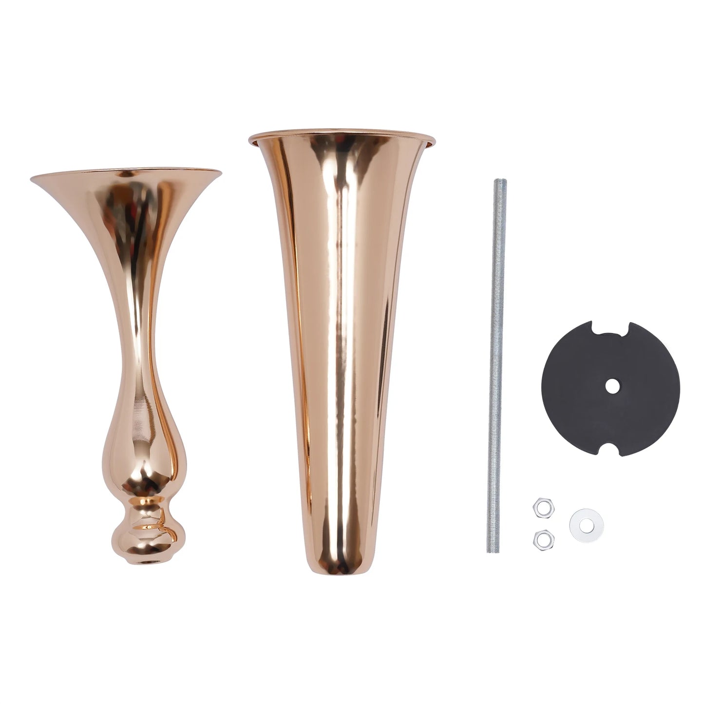 Elegant Set of 6 Metal Trumpet Vases for Wedding Decor