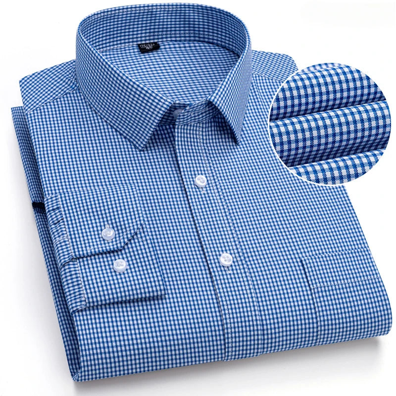 Qi Xiu Cai Men Slim-Fit Long-Sleeve Shirt Casualwear