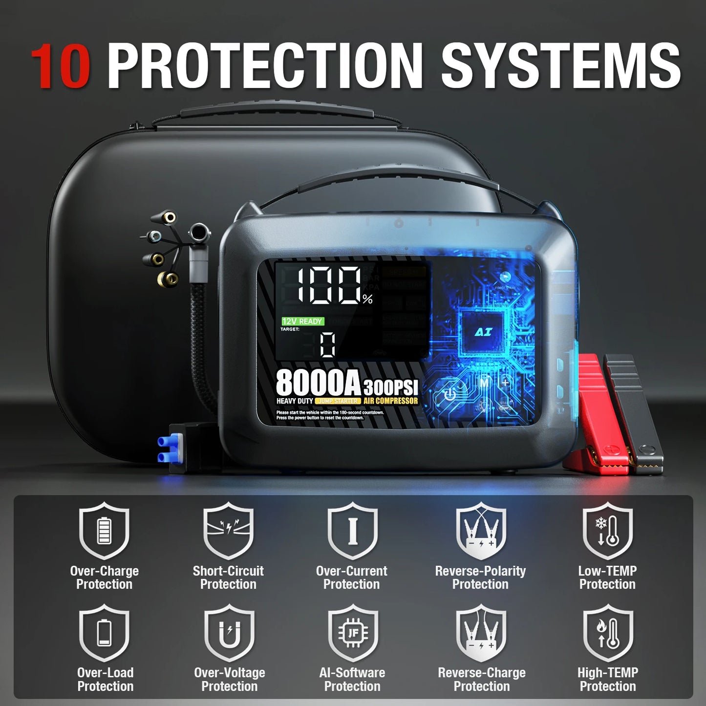 AdoreTrip 8000A Jump Starter 12V Car Battery Booster