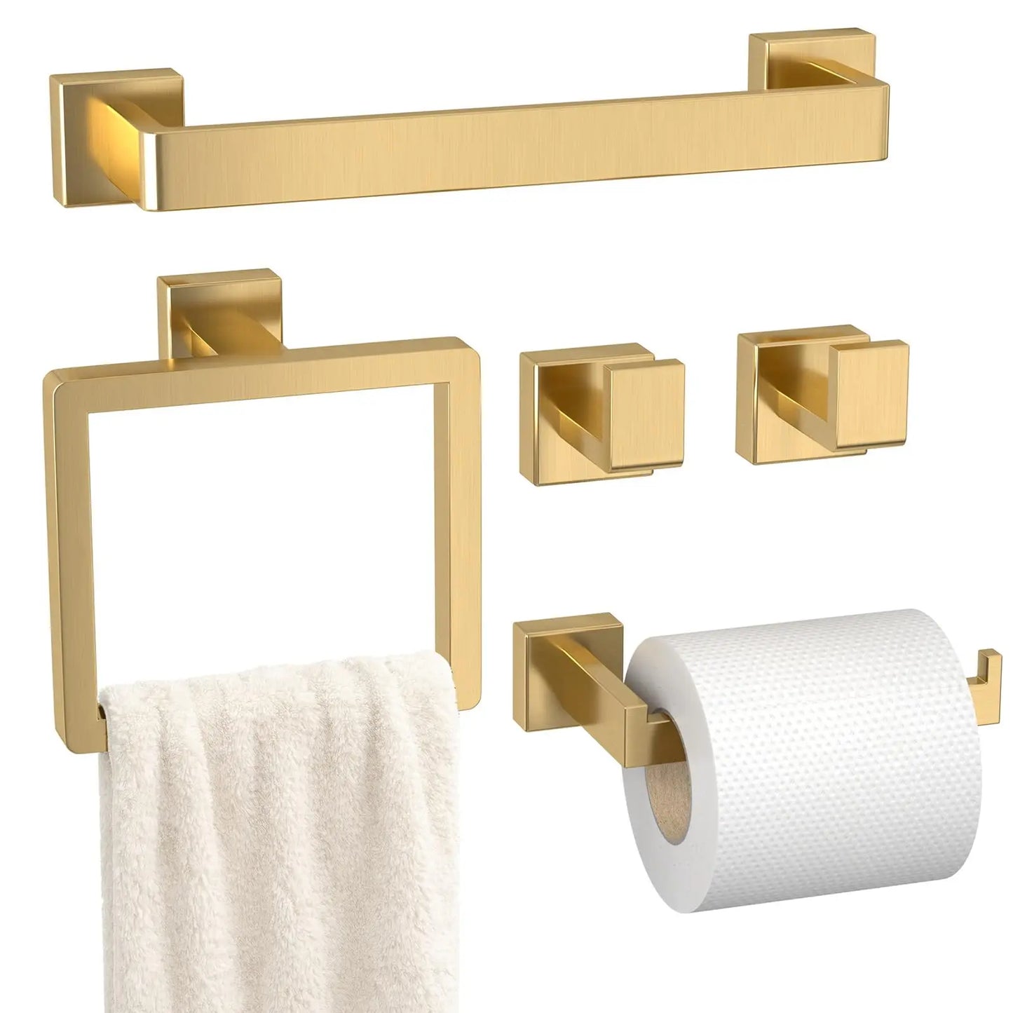 XIUWO 5-Piece Bathroom Hardware Set SUS304 Stainless Steel