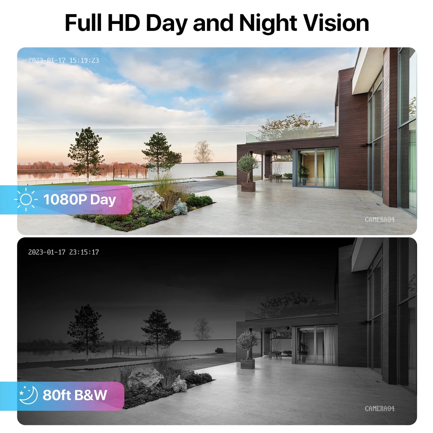 ZOSI 1080P HD TVI 4 Pack Security Cameras Outdoor Weatherproof
