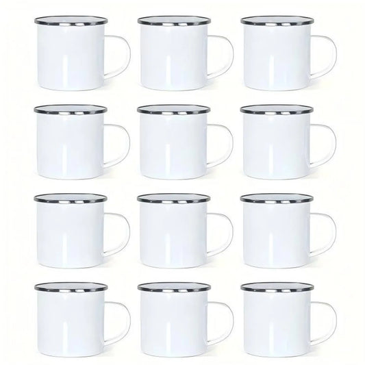 Enamel Mugs Set for Camping and Kitchen Rustic Classic