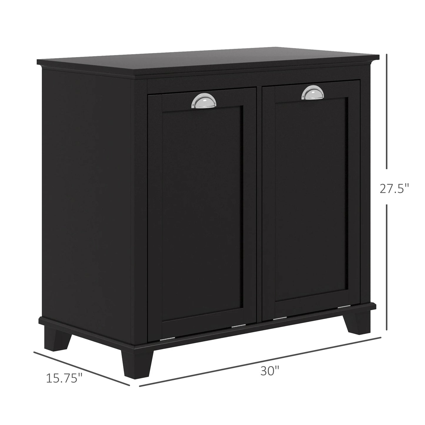 Dual Tilt Out Laundry Hamper Cabinet With Two Compartments