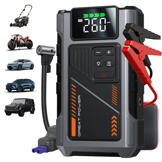 Geeneu Portable Jump Starter With Air Compressor 3000A Peak 150 PSI
