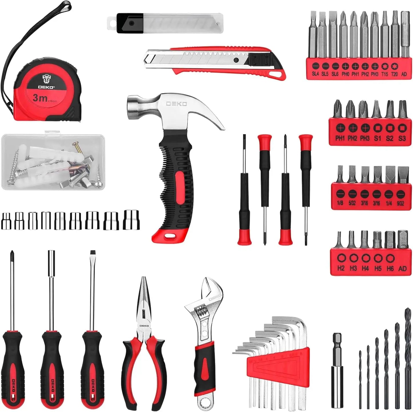 DEKO 8V Cordless Drill Tool Set 126 Home Workshop Kit