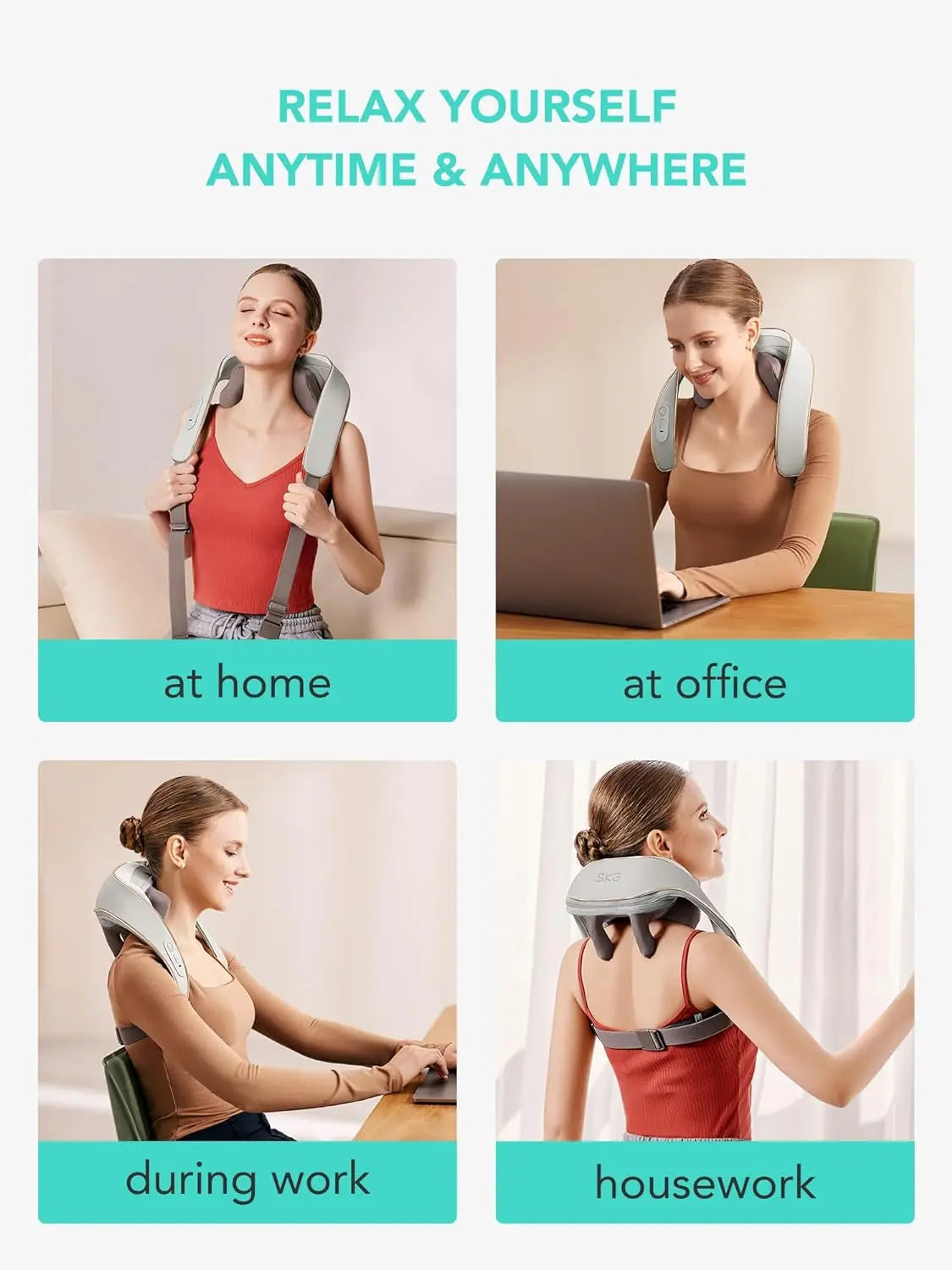 SKG H5 Mini Neck And Shoulder Massager With Heat Therapy