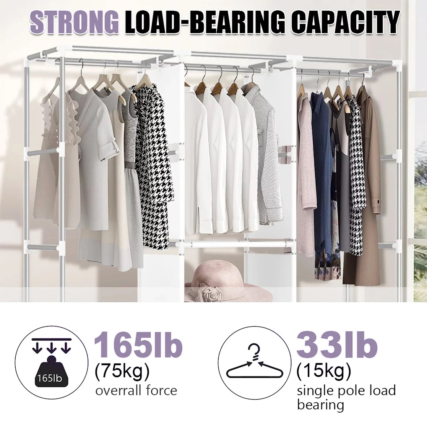 Closet Storage Portable Wardrobe Organizer Large Capacity Nonwoven Fabric