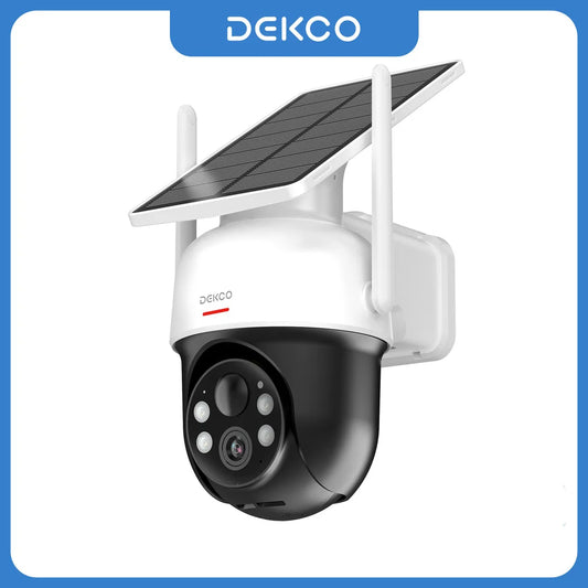 Dekco 3MP Solar Powered WiFi PTZ Security Camera System