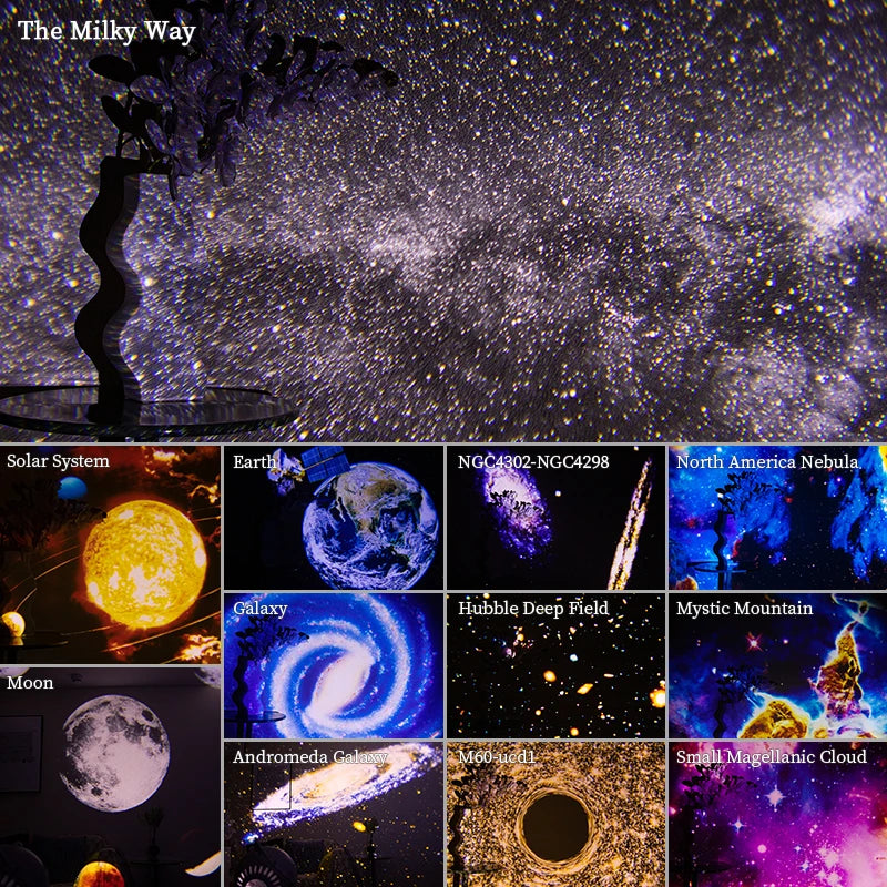 AUSYLE Night Light Galaxy Projector Starry Sky 360 Lamp