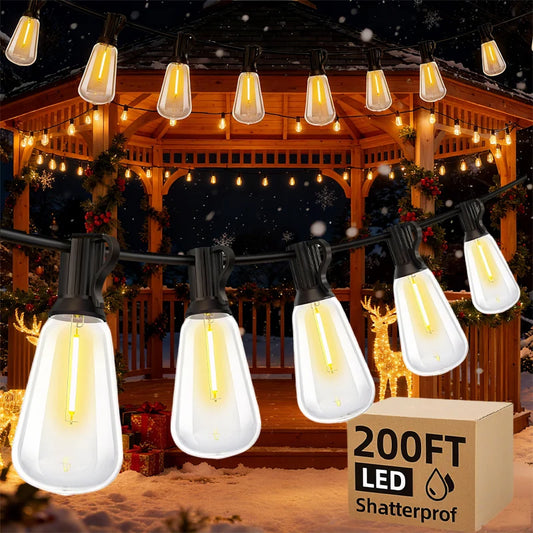 MIMIRGB LED Outdoor String Lights Dimmable Waterproof Shatterproof Bulbs