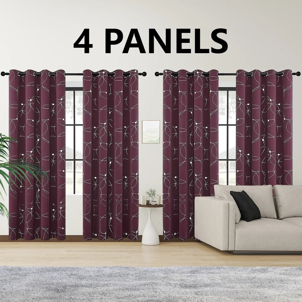 Blackout Curtains Grommet Thermal Insulated Room Darkening For Bedroom