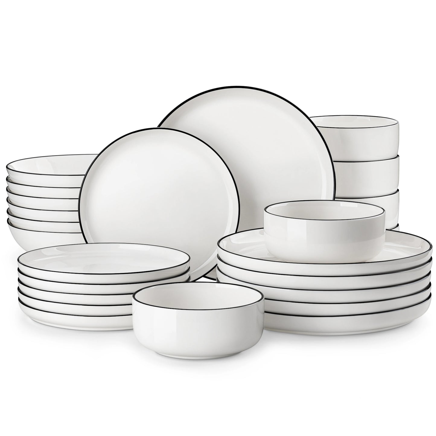 MALACASA Ceramic Dinnerware Set Porcelain Plates Bowls Service