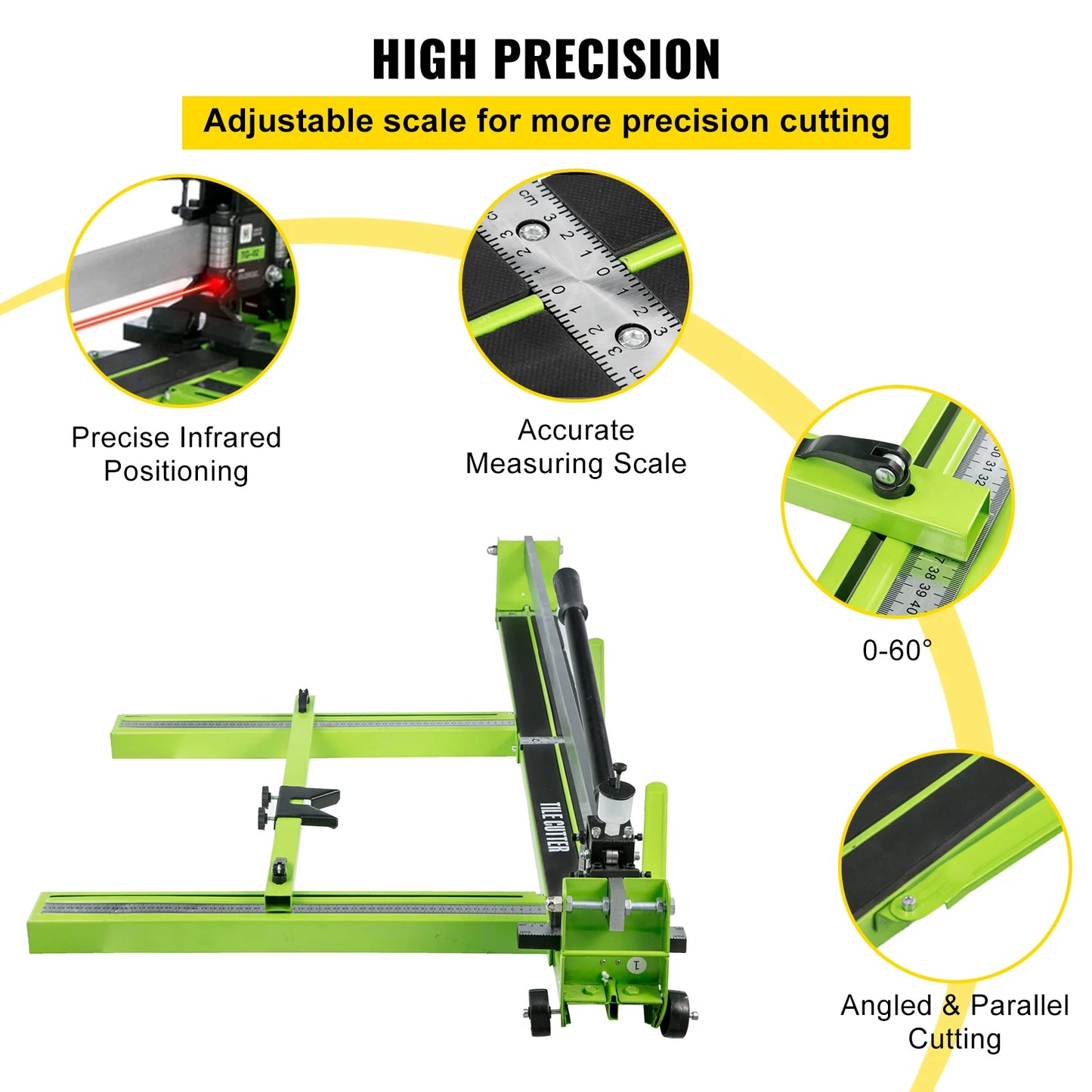 Manual Tile Cutter With Infrared Laser Positioning For Porcelain Ceramic Tiles