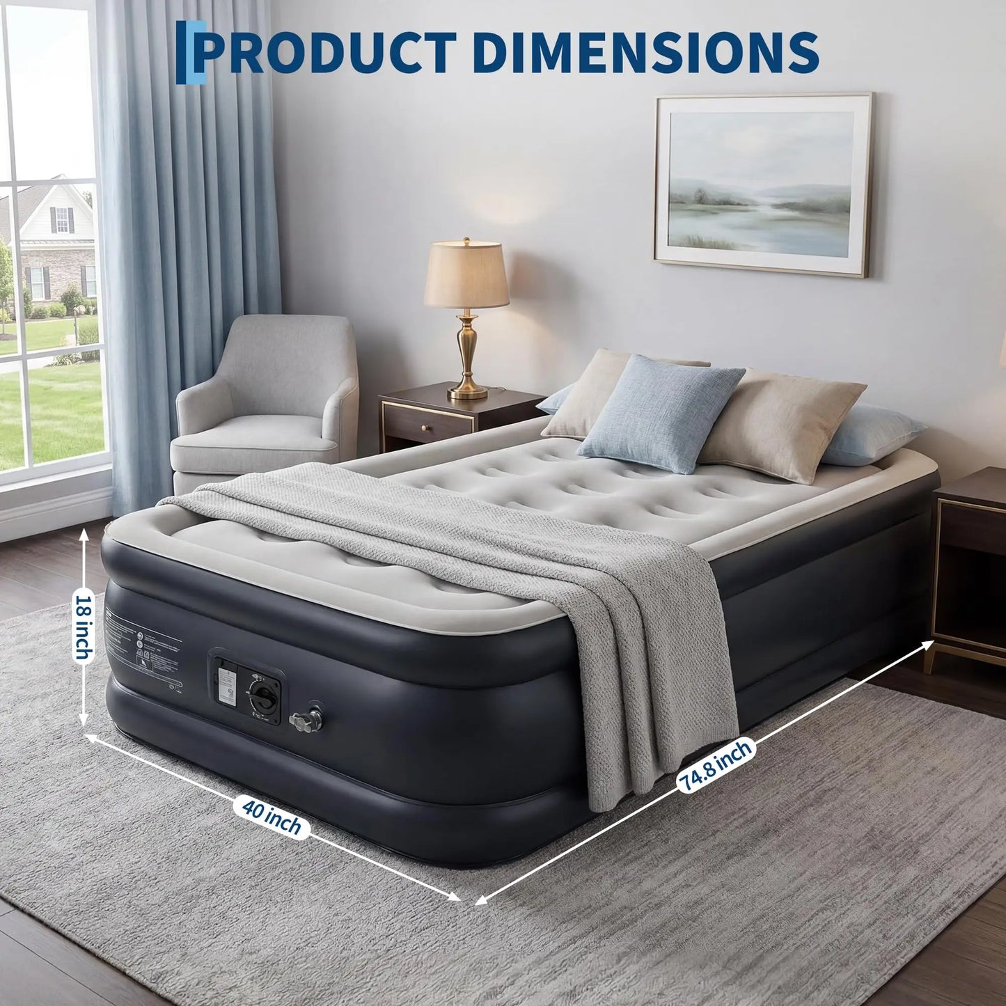 HiMISS Twin Queen Air Mattress With Built In Pump Inflate