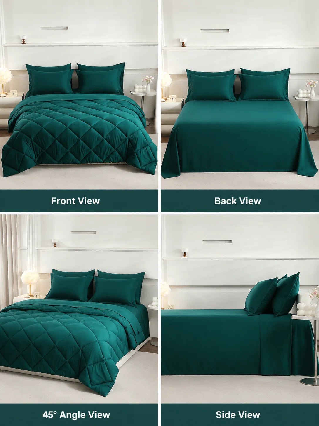 EasYum 100 Percent Polyester Quilted Bedding Set With Pillowcases