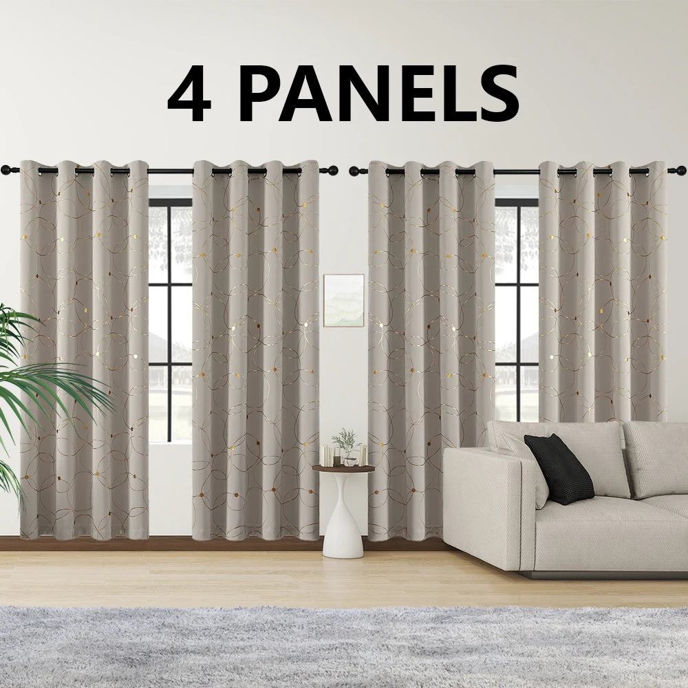 Blackout Curtains Grommet Thermal Insulated Room Darkening For Bedroom