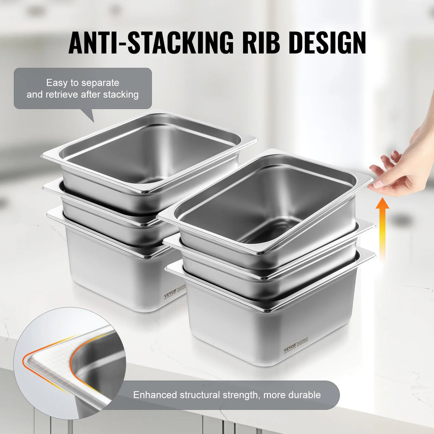 SucceBuy Stainless Steel Steam Table Pan For Catering And Chafing