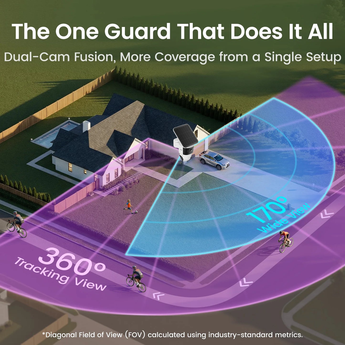 AOSU 10MP Solar Security Camera With AI Tracking PTZ