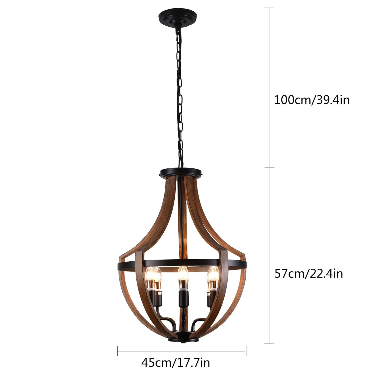 Modern Rustic Wooden Pendant Light Fixture Handmade Natural Wood Kitchen