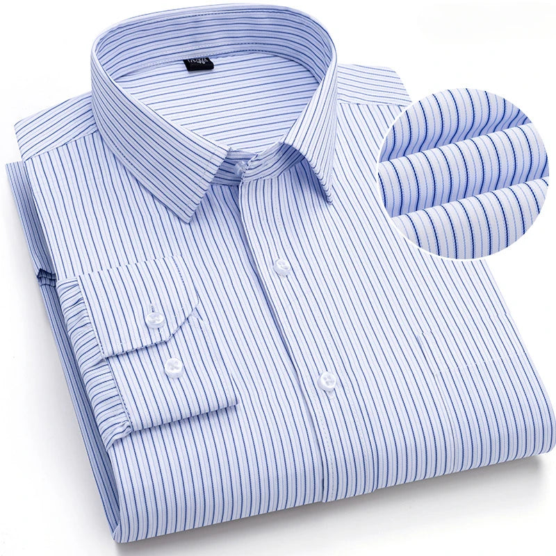 Qi Xiu Cai Mens Slim Fit Long Sleeve Shirt Houndstooth