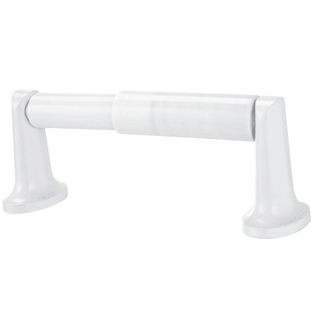 Wall Mounted Toilet Paper Holder Oval Style White Finish Corrosion Resistant