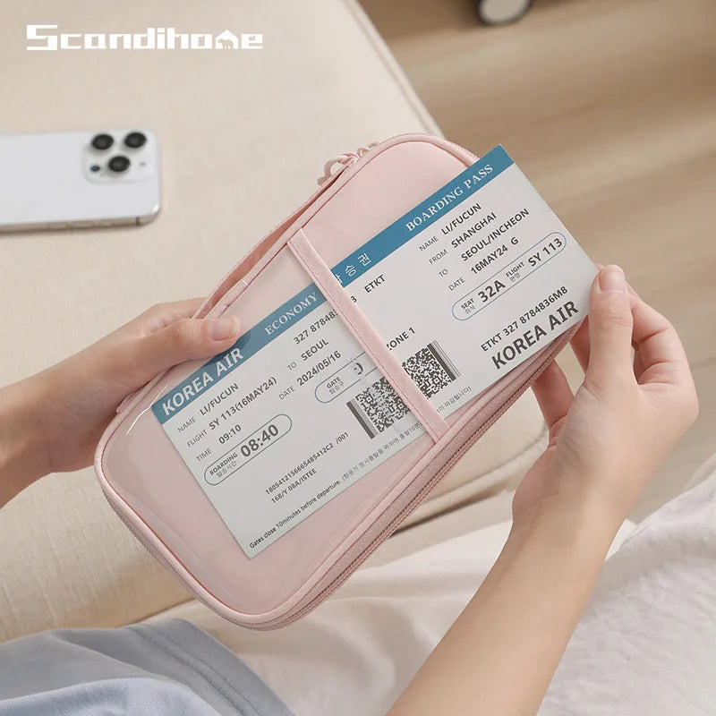 ScandiHome RFID Blocking Passport Holder Travel Wallet Anti Theft