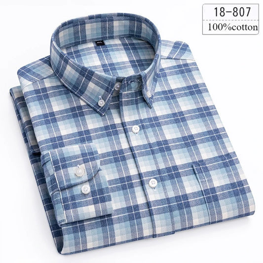 Qi Xiu Cai 100 Percent Cotton Houndstooth Mens Shirt