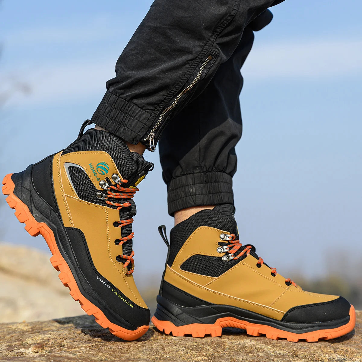 VEIGAR Men's Protective Work Shoes Anti Puncture Steel Toe Boots