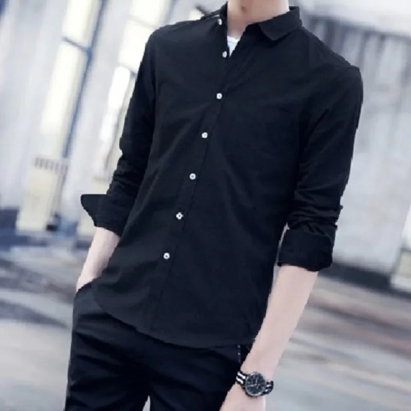Qi Xiu Cai Classic Fit Cotton Mens Casual Shirt Pocket