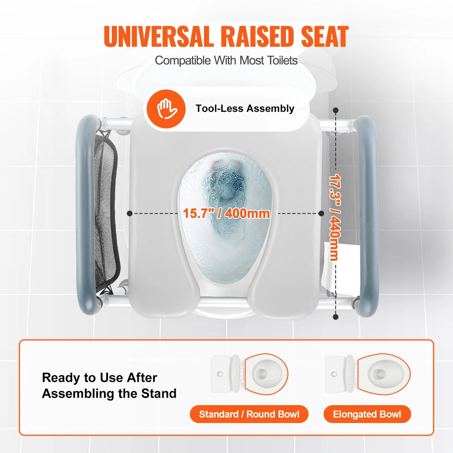 SucceBuy Raised Toilet Seat With Seven Position Height Adjustment