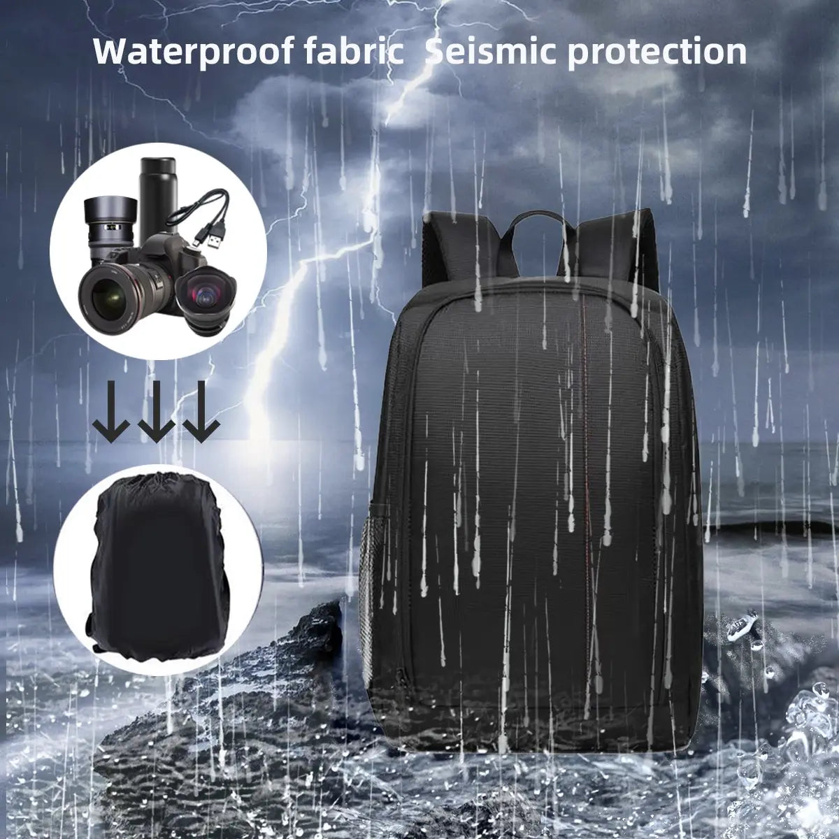 Fomscvka DSLR Camera Backpack For Nikon Sony Waterproof Outdoor Bag