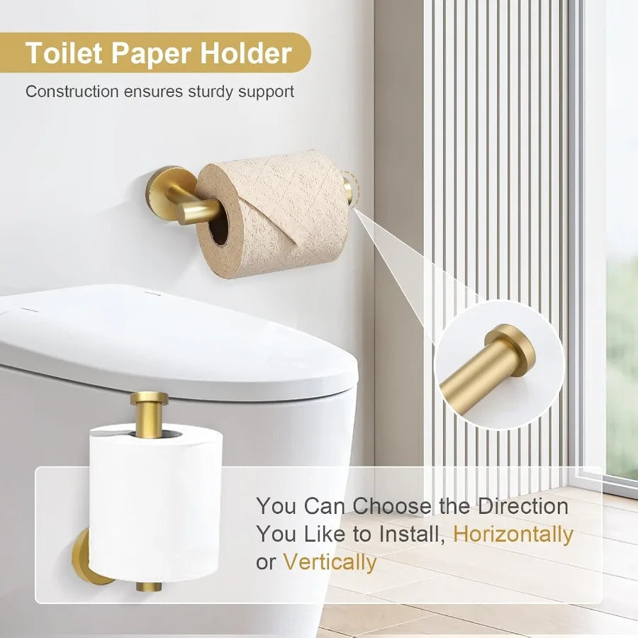 XIUWO 5 Piece Bathroom Accessories Set Stainless Steel Hardware