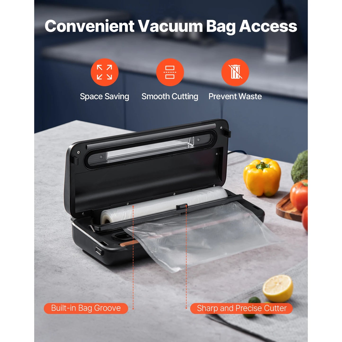 SucceBuy 80KPa 120W Electric Vacuum Sealer Machine 7 In 1 Dry And Wet Sealer