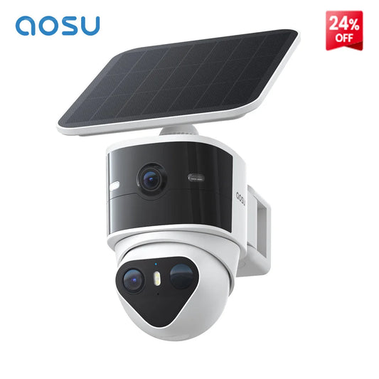 AOSU 10MP Solar Security Camera With AI Tracking PTZ