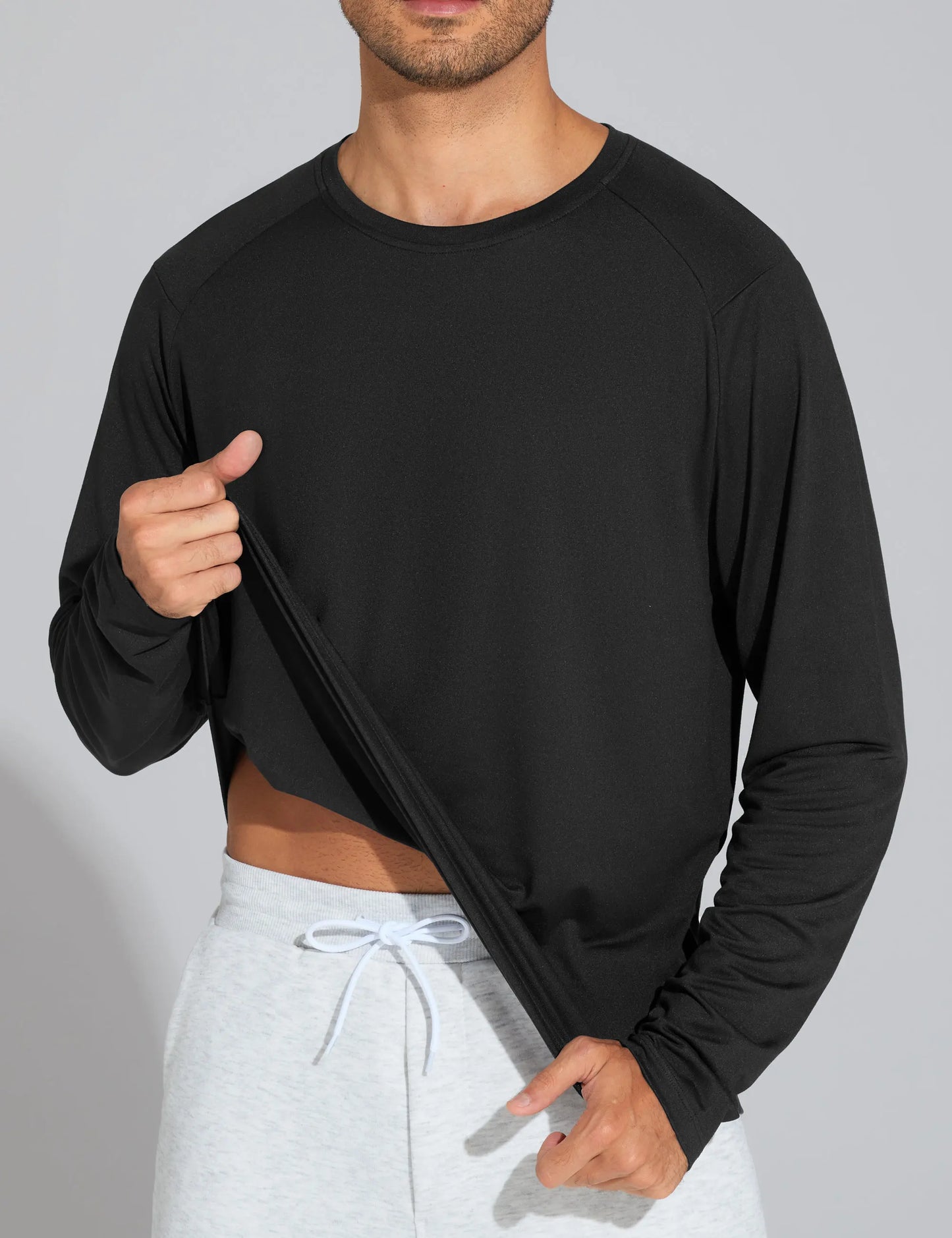 The Gym People Mens Lightweight Upf 50+ Long Sleeve Athletic Workout Pullover Top