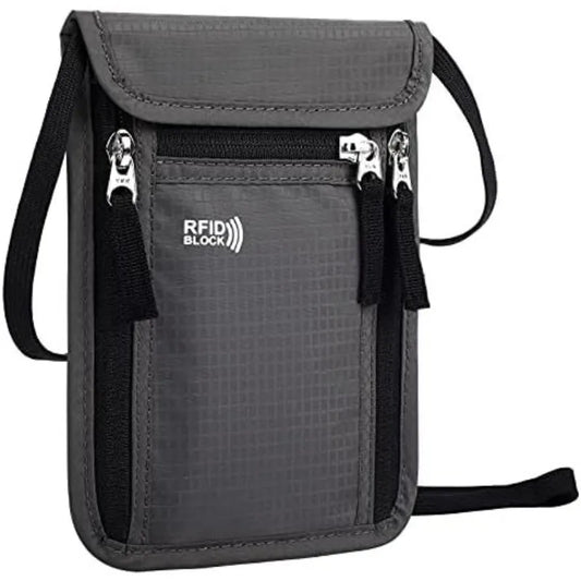 Travel Pouch Neck Wallet RFID Blocking Passport Holder Organizer