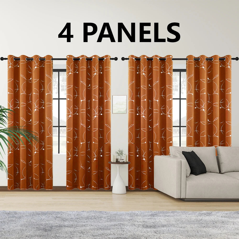 Blackout Curtains Grommet Thermal Insulated Room Darkening For Bedroom